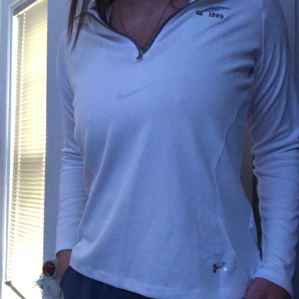 White Athletic Zip Up Jacket